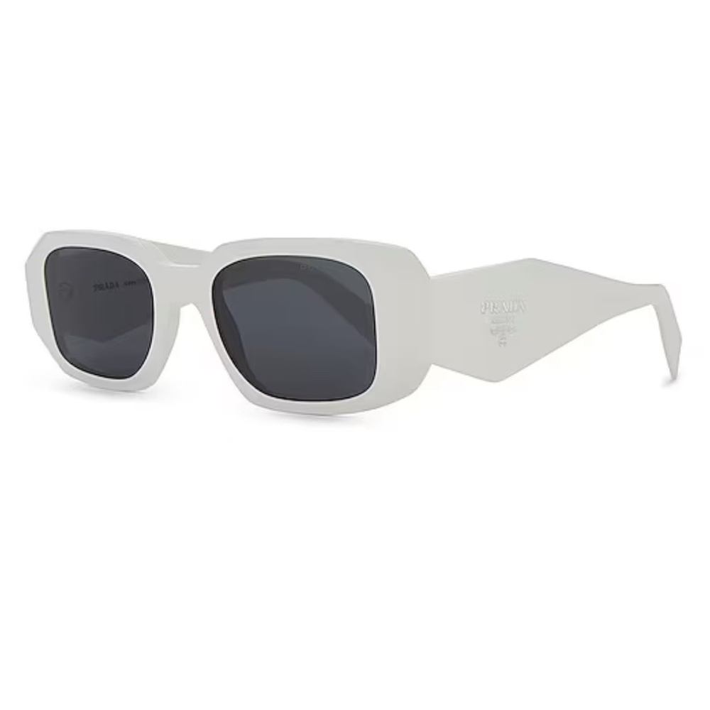 Prada Rectangle in White & Dark Grey
